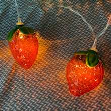1pc 10/20Led 1.5/3/M Strawberry Shaped String Light For Children's Room Decoration, Fairy Tale Themed Room Decor, Birthday Parties, Weddings, Party Supplies, Gift, 4 Seasons Available
