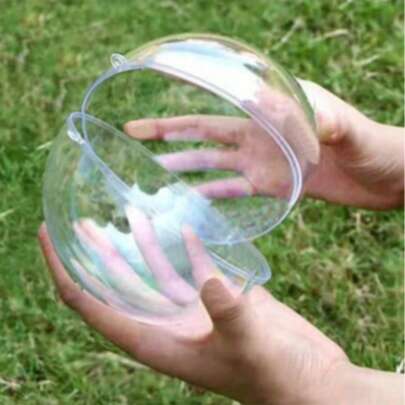 3/1 Acrylic Transparent Balls, Christmas Decorations, Hollow Plastic Ball Decorations, Suitable For Christmas, DIY Crafts, Wedding And Party Decorations, Valentine's Day, Birthdays, DIY Hollow Ball Christmas Plastic Transparent Fillable Trinkets Christmas Tree Ornaments