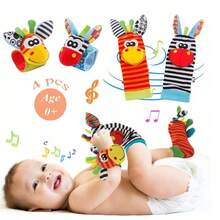 Juguetes de sonajeros y muñequeras para bebé. Sonajeros de muñeca y de pie para recién nacidos. Pulseras y calcetines con sonajero para bebés de 0-6 y 6-12 meses. Regalo ideal para baby shower - Multicolor - Ver 9