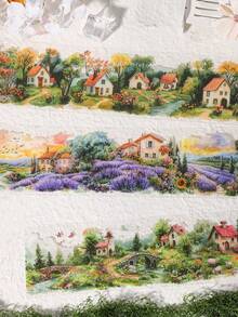 1 Roll Small Town Landscape & House PET Decorative Tape, Suitable For Scrapbooking, DIY, Photo Album, Planner - Multicolor - View 7