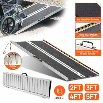 PORIYA Multi Size Aluminium Ramp Anti Slip Folding Loading Threshold  Portable Access