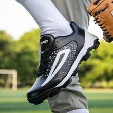 Men's Exclusive Professional Baseball Cleats Baseball Training Cleats Outdoor Shoes Anti-Skid Rubber Sole Cleats Outdoor Sports Cleats Shoes - Black and White - View 5
