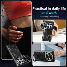 Adecuado para Redmi Note 14 Pro 5G/Compatible con funda de teléfono POCO X7 5G con lente de cámara deslizante y soporte - Negro - Ver 10