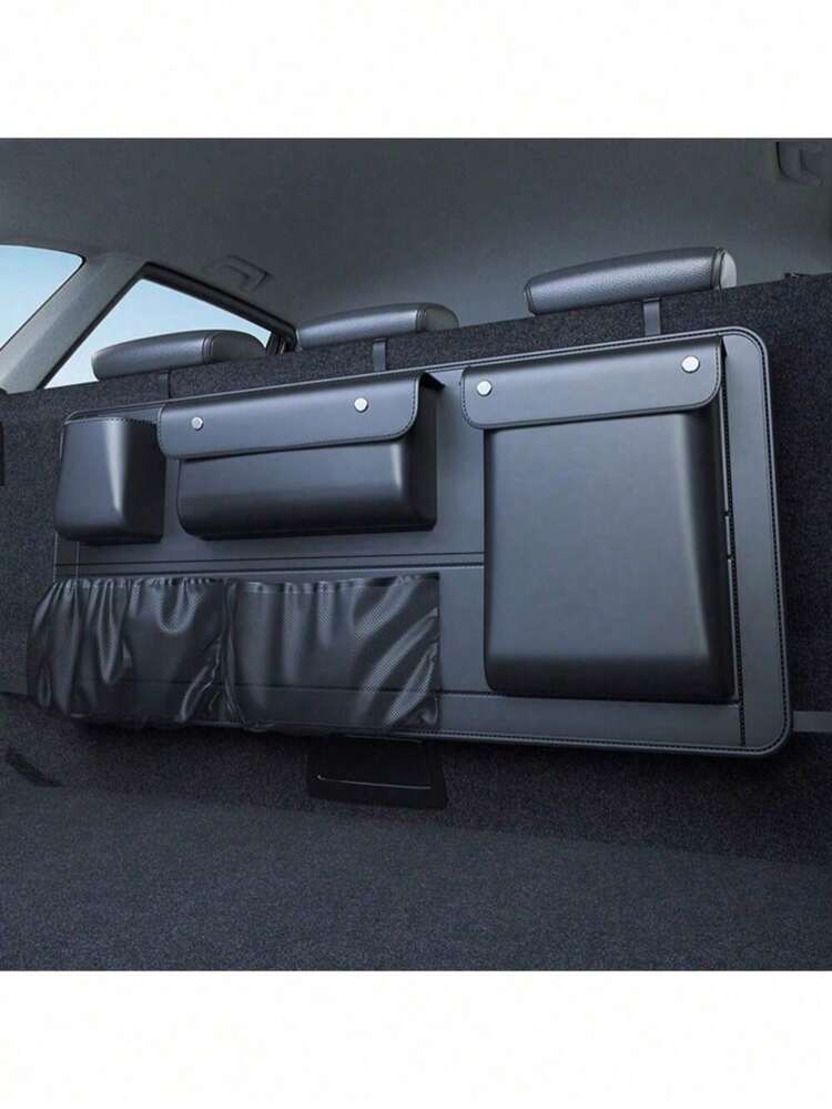 1pc Car Storage Bag, Multi-Functional Car Organizer Box, Trunk Storage Bag - Black - View 9