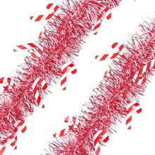 2025 Nuevo Bastón de Caramelo Navideño Rojo y Blanco con Rayas de Colores Decoración Festiva Decoración de Fiesta Flor Fronteriza Qiancao Color