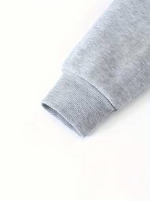 Chaqueta con Capucha para Hombre - Estampado de Letras "Paris" en Azul Vibrante,  Poliéster, Corte Regular, Manga Larga y Cordón Ajustable, Sudadera Casual para Otoño e Invierno, Ropa de Ocio - Gris Claro - Ver 3