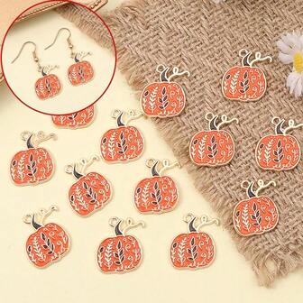 1/3/7pcs Pumpkin Shaped Pendant, Halloween Fashionable Charm Pendant & Chain, For DIY Beach Vacation Anklet Bracelet Necklace Earrings Keychain Backpack Chain Friendship Chain Phone Chain Back To School Christmas Thanksgiving Halloween Gift Party Anniversary Vacation Jewelry Making Accessories