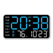 Large LED Display Screen Digital Wall Clock With Voice Control - USB Power Supply, Dual Alarms, Temperature And Date/Week, Adjustable Brightness, ℃/℉ Switch, Stylish Multi-Color Design, Suitable For Home And Office Use Home Decor Room Decor - Multicolor - View 19
