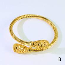 Luxury Dubai Gold Plated Bracelets 21k Gold Color Saudi Bridal Wedding Bangles Arab Women Engagement Party Jewelry - Bracelet - View 6