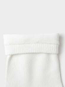 Tất trẻ em cotton dài đến bắp chân, 5 đôi, thoải mái cho bé trai và bé gái - tông màu trắng đen - Xem 4