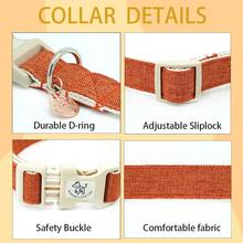 Elegant Small Tail Dog Collar, Orange Pet Collar, Adjustable Cute Dog Collar With Quick Release Buckle - Orange - View 3