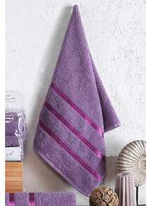 4-Piece 100% Cotton Bath Towel Set – Hammam Collection | 2 Pcs 70x140 Cm Bath Towels + 2 Pcs 50x90 Cm Hand/Face Towels | Soft, Highly Absorbent, Durable MADE IN TURKEY - Purple - View 2