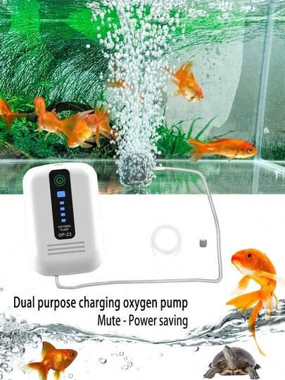 Dual-Charging USB Fish Tank Outdoor Fish-Keeping And Fishing Small Portable Oxygen Pump For Fish Oxygenation Pump Oxygen Generator Oxygen Supply Fish Tank Oxygen Pump