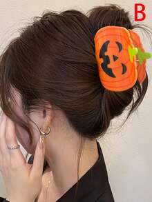 1 Stück Halloween Kürbis Serie Straßenparty PVC Halloween witziger Haarclip, Feiertags Kostüm Kürbis Haarclip, Halloween Geschenk, verwendet für Halloween Kostüm Haarzubehör, Halloween kleines Geschenk Herbst Mode Haarklammer Winter Herbst Haarklammer Winter Haarspange Elegante Haarklammern für Urlaubsoutfits Frau