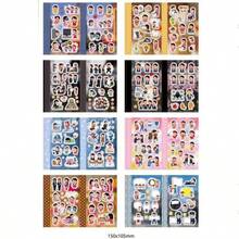 10pcs/Set Japanese Cartoon Character Stickers, Mini Figure Stickers, Japanese Expression Stickers, Retro Planner Style Phone Case Decorative Stickers, Diary Decorative Materials Die-Cut Stickers, Expression Mini Figure Die-Cut Labels, Creative Material Stickers, DIY Planner Stationery Sticker Set - Multicolor - View 8