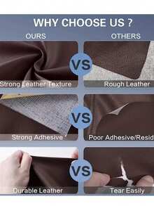 Leather Repair Patch, Leather Tape 20*54 Inch, Self-Adhesive Leather Repair Patch For Sofas, Couch, Furniture, Driver Seat, Car Boat Seats Couch Chairs Shoes Handbags Jackets First Aid Patch Fix Tear Kit, Vinyl Chairs - Brown - View 4