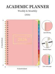 2026.1-2026.12 Monthly Calendar Book, Simple Monthly Weekly Daily Planner Calendar Notebook With Monthly Overview Grids,Monthly Tabs&Notes,Office Decor, Back To School Supplies,Perfect Gifts