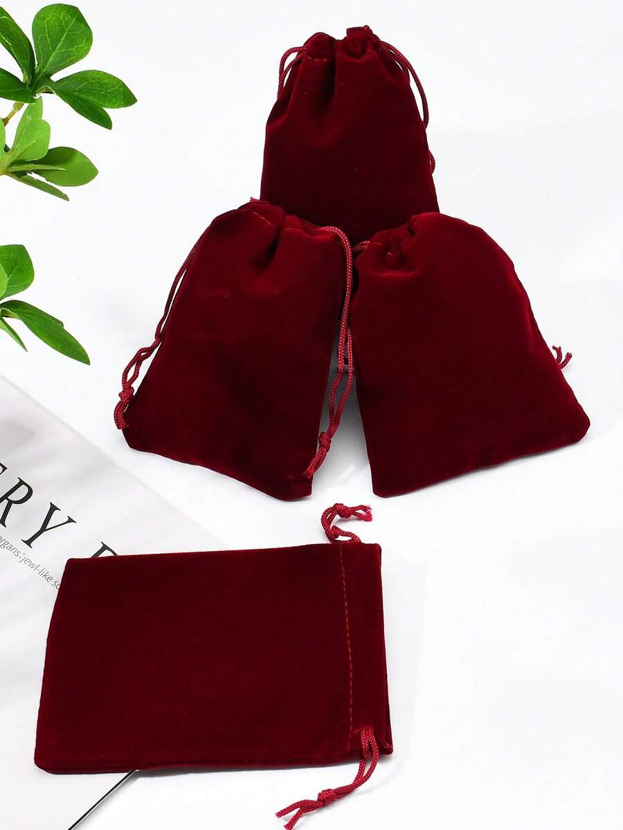 5/10pcs Suede Gift Bag With Drawstring, Solid Color Suede Drawstring Packaging Bag, Reusable Packaging Storage Bag For Jewelry Party Gifts, Velvet Bag For Wedding Gifts, Candy Bag For Party Gifts Travel