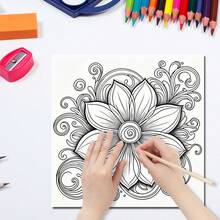 Hoa Nở Rộ: Bao gồm nhiều họa tiết hoa khác nhau, 24 trang minh họa hoa đẹp mắt, đẹp và thư giãn, quà tặng Giáng sinh, quà tặng Halloween, quà tặng sinh nhật, quà tặng tiệc tùng, quà tặng tựu trường, quà tặng Lễ Phục sinh, quà tặng Ngày của Mẹ, văn phòng phẩm, kích thước 7.9x7.9 inch. - hoa nở - Xem 5
