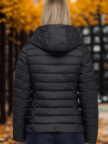 PIUMINO DA DONNA Tinta unita Casual Tempo libero Cerniera Coulisse Tasca Vacanza