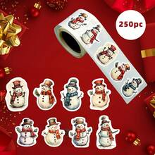 250 Rolls Of Santa Claus, Snowman, And Teddy Bear Stickers For Gift Wrapping, Cards, Envelopes, And Party Supplies (Christmas Tree 3) Christmas Christmas Decorations Christmas Pajamas Christmas Gifts Christmas Decor