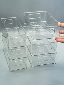 3个/2个/1个日式PET冰箱收纳盒，透明蔬果整理篮，厨房收纳盒 - 無色 - 查看 2
