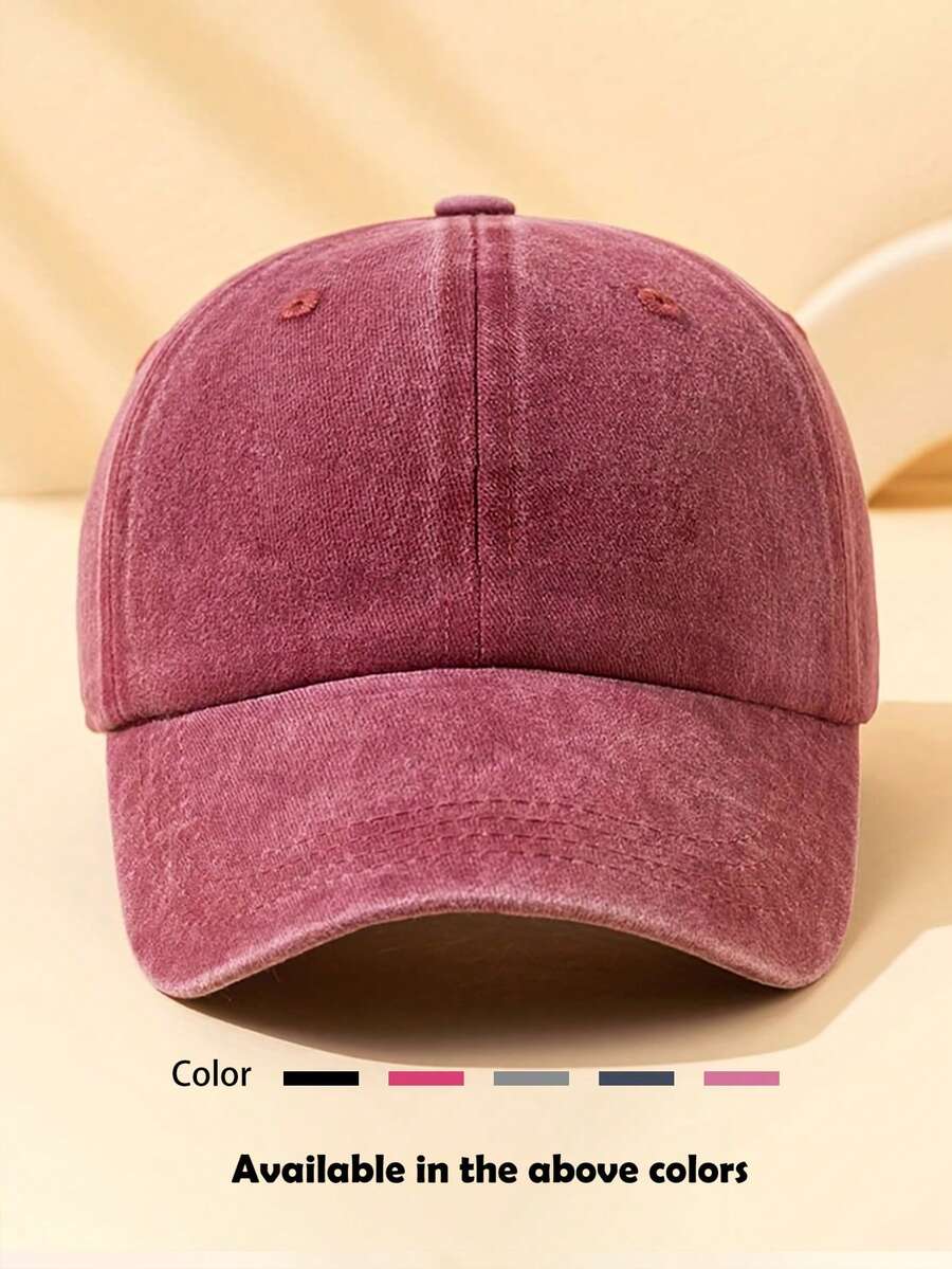 1pc Unisex Plain Vintage Distressed Baseball Cap Sun Hat Trucker Hat, Suitable For Daily Outings, Hiking, Vacation