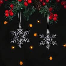 10 piezas Colgante con tema navideño de copos de nieve a rayas, cinco formas diferentes de copos de nieve, copos de nieve de piña, copos de nieve con forma de corazón, etc. y otros, bolsa de decoración para regalo de fiesta de Navidad, Feliz Navidad, suministros de decoración para celebración navideña, elementos de invierno navideño, decoraciones de árbol de Navidad, fiesta de Navidad, decoraciones navideñas, regalos de Navidad, recuerdos de fiesta