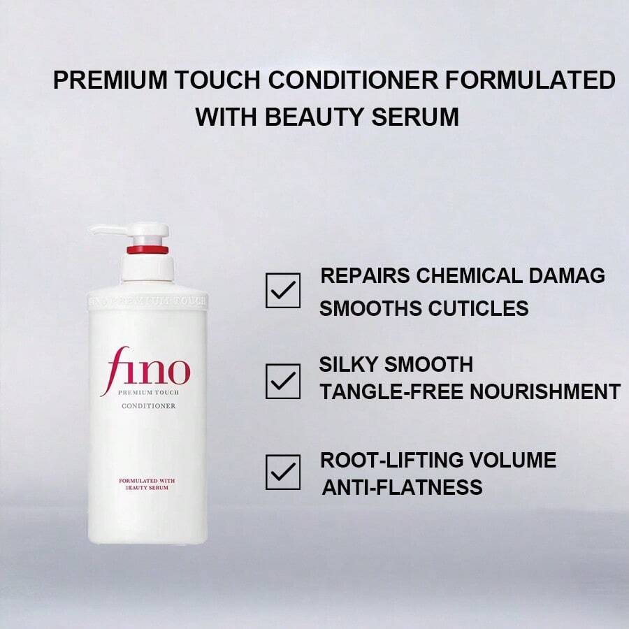 Fino Premium Touch Hair Conditioner - 550ml/18.6oz Frizzy Hair Firming Silky Smooth - White - View 1