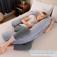 Pregnancy Pillow, J-Shaped Full Body Pillow, Nursing Pillow, Support And Pregnancy Pillow For Pregnant Women With Removable Cover - 深灰色 - 查看 8