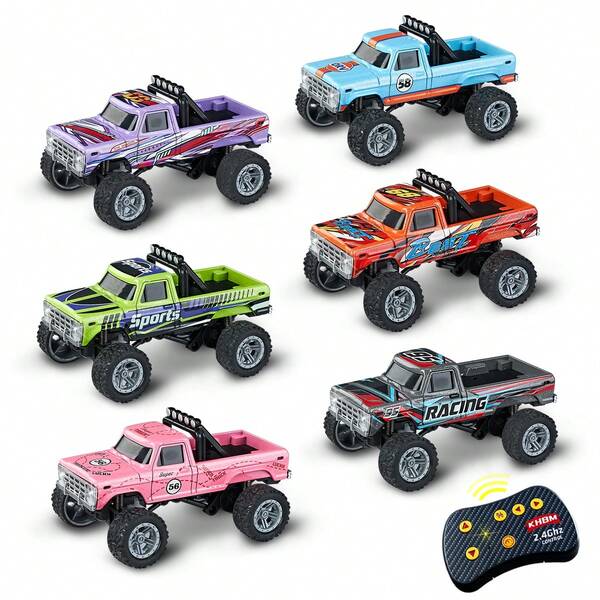 迷你1:64比例遥控漂移车玩具，配备2.4GHz遥控器和灯光效果。是送给男孩女孩的理想礼物，也是生日或节日庆典的绝佳选择。