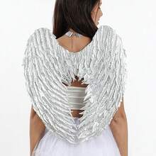 金色/银色天使翅膀背包装饰，复活节装饰派对用品道具 - 背包配件，适合角色扮演、派对、万圣节、圣诞节、复活节 - 彩色 - 查看 3