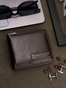 HOVI'S 时尚男士商务真皮钱包，提升您的形象，时尚短款钱包 - 咖啡棕 - 查看 4
