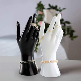 1pc Human Hand Model Bracelet Glove Ring Bracelet Jewelry Display Stand, Suitable For Cosmetics, Desktop, And Jewelry Storage