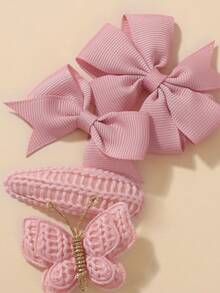 8 件/套极简主义蝴蝶结发夹，波西米亚针织蝴蝶女孩发夹，马尾辫夹，适合节日派对、旅行、时尚发饰套装 - 蝴蝶結髮夾 - 查看 8