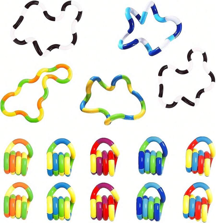 15PCS Quiet Twisty Fidget Toys – Squeeze, Twist, And Spin – Multicolored Sensory Toys Kids And Adults, Stress Relief Toys & Educational Tools Classroom,Gifts (Random Color) - 15 chiếc - Xem 1