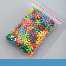 190 件 3D 雪花 DIY 互锁拼图积木套装 - 复活节、圣诞节和捐赠的益智塑料组装玩具、儿童玩具、积木、拼图、学龄前儿童旋转雪花塑料组装玩具（袋装）