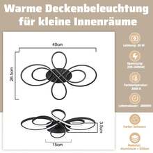 homefire 1/2ER Ceiling Lamp LED Ceiling Light Living Room 30W 40cm Kitchen Lamp Ceiling In White Living Room Lamp Modern Design Warm White 3000K Bedroom Lamp Ceiling Lighting For Bedroom Hallway Kitchen - 40cm-3000k - 查看 3