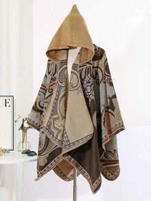 1 chiếc khăn choàng Jacquard chắp vá hình học thoải mái - Nhiều màu - Xem 31