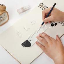 5 件动物形状尺子 - 熊猫、长颈鹿、鲨鱼、狗和猫图案 - 亚克力材质 - 彩色 - 查看 7