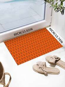 1 pieza Alfombra de pasillo larga de terciopelo de cristal con estampado de murciélago naranja, apta para pasillos, salas de estar, dormitorios, cocinas, para uso en todas las estaciones - Multicolor - Ver 5