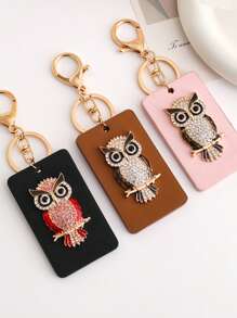 1 Peça Chaveiro Criativo e Fofo de Coruja com Pedrinhas em Argila Macia, Pingente Enfeite para Bolsa e Carro