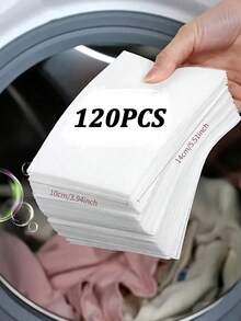 240/120片装洗衣吸色纸防染色洗衣片适用于洗衣机清洁衣物防染色纸 - 白色 - 查看 22