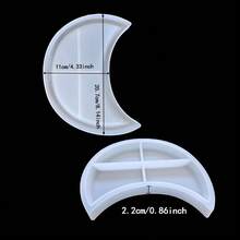 1 pieza Molde de silicona con forma de luna, molde para colada de resina epoxi, herramienta de manualidades DIY - Blanco - Ver 4