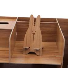 Desk Organizer With Adjustable File Holder, Mail Organizer Worktop With Drawer, 4-Tier Desktop Organization And Desk Accessories For Home Office School Supplies, Wooden File Folder - 櫻桃木色 - 查看 10