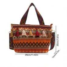 Ladies' Fashion Large Capacity Shoulder Bag Leisure Bag New Fashion Tote Bag Advanced Sense New  Fashion Vegetable Basket Leisure Vacation Woven Handbag Tassel Cross Shoulder Women's Bag - 藍色 - 查看 7
