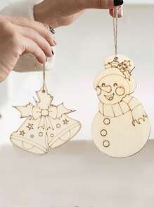 12/24pcs/Sets Of Christmas Wood Board Ornaments, DIY Decorative Wood Pieces, Wooden Ornaments, Home Decor Wood Pieces, Perfect For Christmas, Halloween, And Thanksgiving Gift Hangings, Perfect For Holiday Decorations.