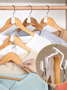 Kleiderbügel Verbindungshaken - Stabiler Mini stapelbarer Kleiderbügel Haken, Kleiderbügel Zubehör hinzufügen, Kleiderschrank Organizer, platzsparender Kleiderschrank Kleiderbügel Organizer, Kleiderbügel Verbindungshaken, Haken und Clip geeignet für Kunststoff Kleiderbügel