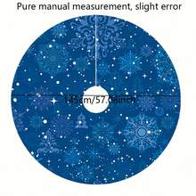 Christmas 1pc Christmas Theme Modern Minimalist Art Blue Theme Snowflake And Flower Pattern Colorful Printed High Quality Polyester Christmas Tree Skirt, 35.43inch 47.24inch 57.08inch, Suitable For Christmas Decoration In Various Scenarios, Suitable For , Thanksgiving, Christmas And New Year Home Decor Christmas Decorations Room Decor Winter Christmas Decorations Home Christmas Gifts Christmas Decor - Multicolor - View 11