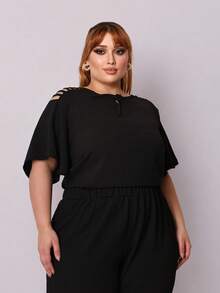 Plus Size Women Tops - màu đen - Xem 2